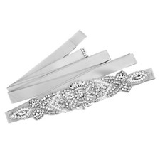 Silver Wedding Belt for Bride Dress - Pearl Bridal Belts for Wedding Dress - ...
