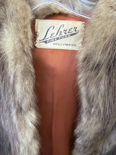 Vintage 1950s Fur Coat Lehrer Hollywood Old Glam Estate Muskrat Mink Style 60s M