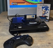 Sega Mega Drive MK1 Console & Sonic The Hedgehog Game + All Cables