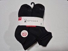 SPYDER Mens Comfort Socks Quarter Cushioned Everyday Sport 12 Pair SIZE SZ 6-12
