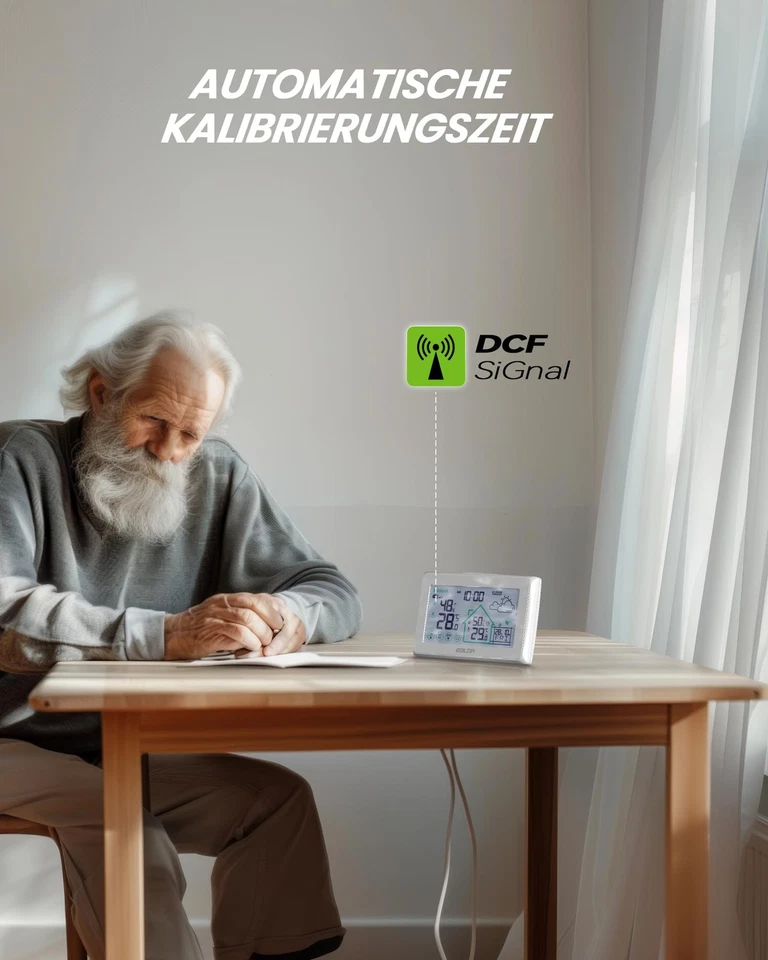 BALDR Wetterstation Funk mit Außensensor Digital DCF Funkuhr Innen und Außen - Bild 4 von 4