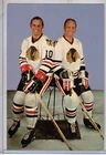 Original NHL Bobby & Dennis Hull authentic original 4x6 postcard RARE BLACKHAWKS