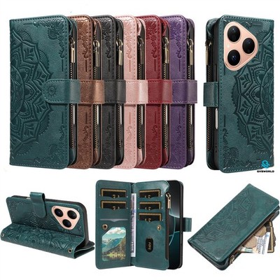 Handy Hülle für Huawei P90 P80 P70 P30 P20 Mate 60 Doka Prägung Zip Wallet Case