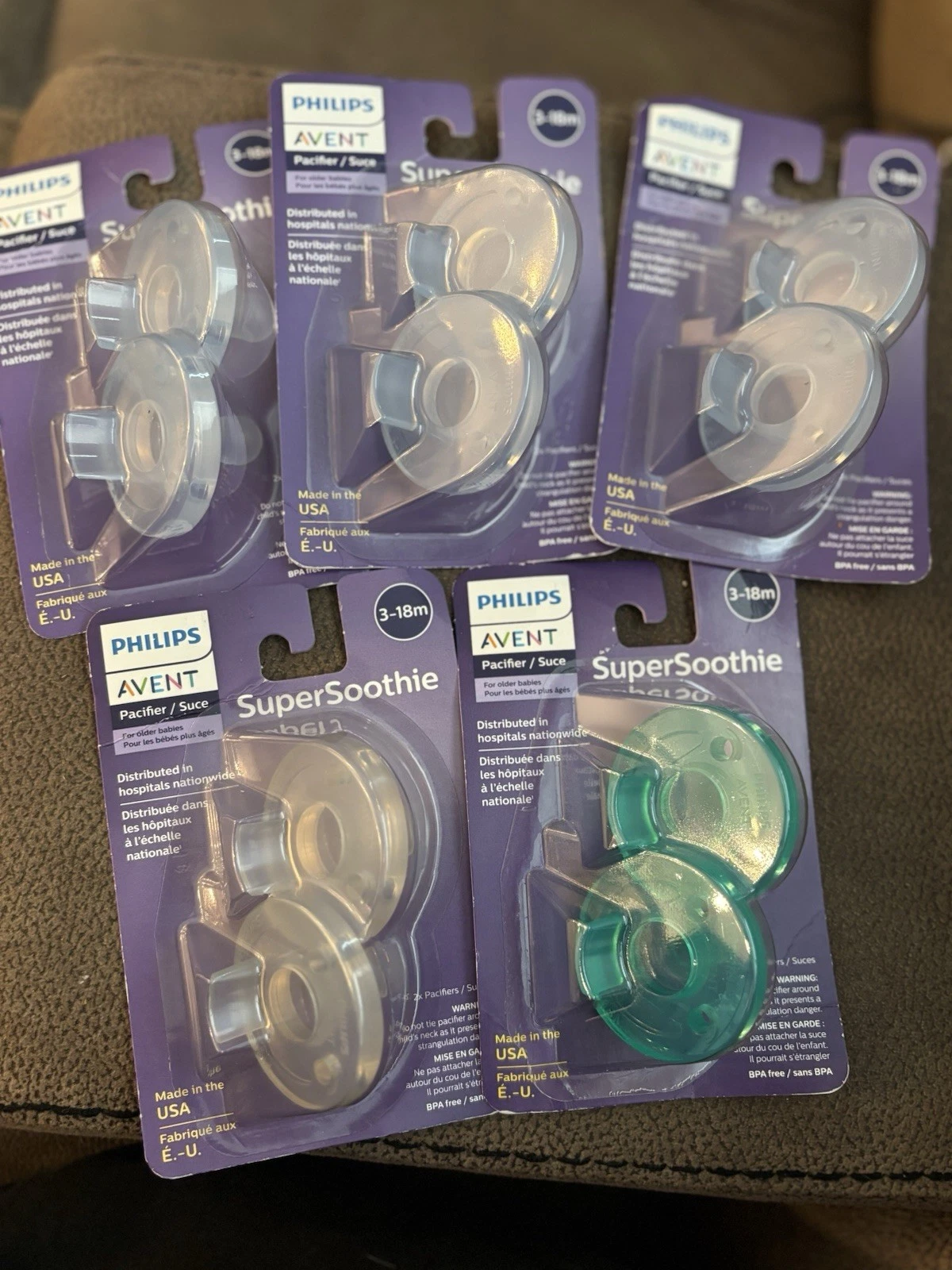 Philips Avent Super Soothie Pacifier Blue Green Clear 10 Count 3-18M
Opens in a new window or tab