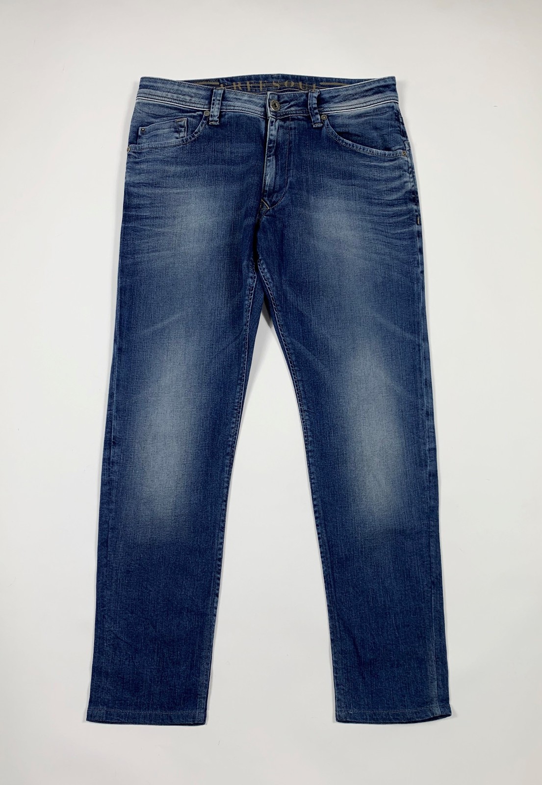 Freesoul jeans donna usato slim skinny W32 tg 46 denim blu boyfriend T7673