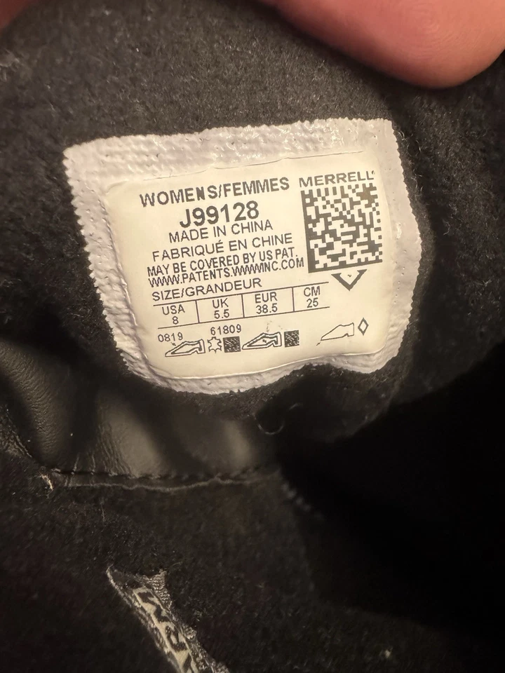 Merrell Women’s 8 Approach Tall Waterproof Leather Quilted Black Boots J99128 - Image 4 of 4