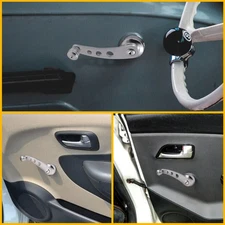 Universal Inside Left & Right Window Winder Crank Handle Silver Aluminum
