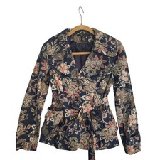 Marc Jacobs denim floral jacket coat size 6