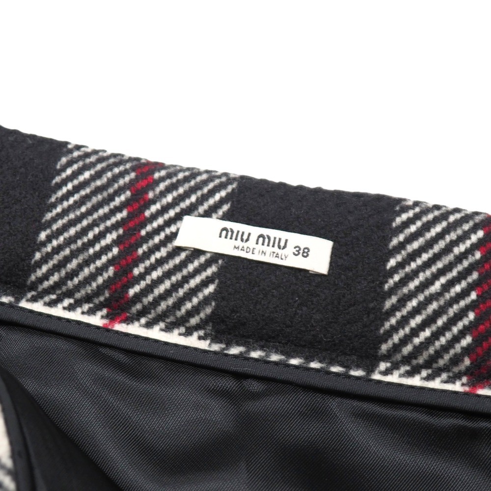 Mint Miu Miu Mini skirt Size 38 Checked ruffle wool tight skirt Branded clot... image 5