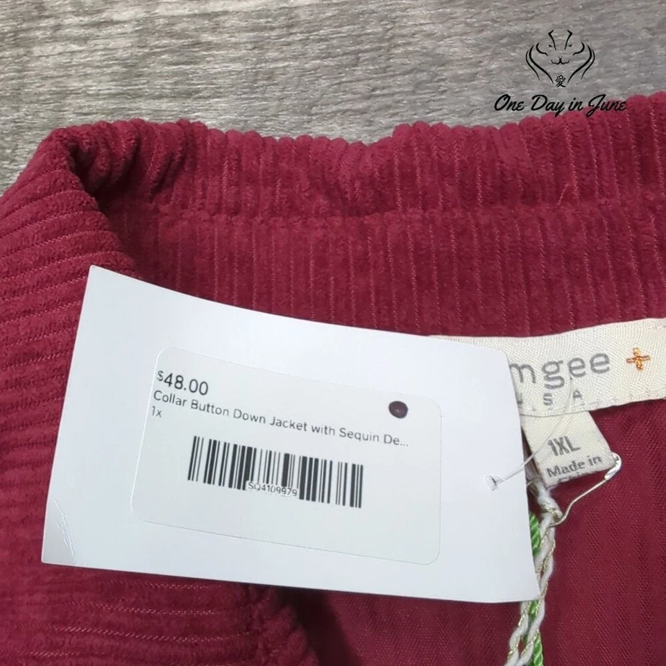 Umgee Sequin Button Front Jacket Size 1XL - Image 3 of 4