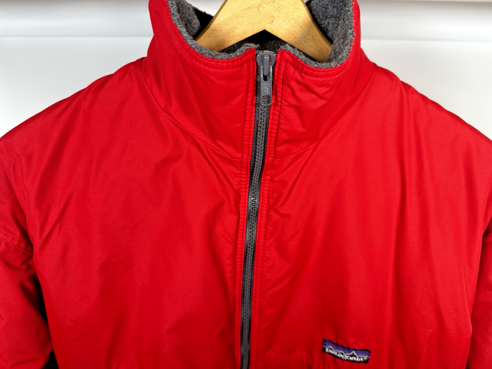 Vintage 90s Made in USA Patagonia Synchilla Fleece Lined Red Shell Jacket Medium image 9