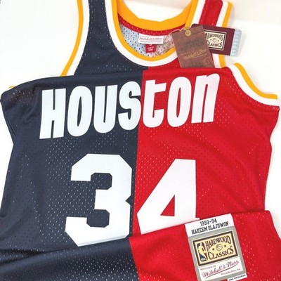 Mitchell & Ness Houston Rockets Hakeem Olajuwon Split Jersey 34 Mens Small NEW