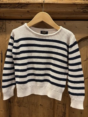 OVS Kids Navy/white Striped Knit Sweater Size 5-6 (116cm) 100% Cotton