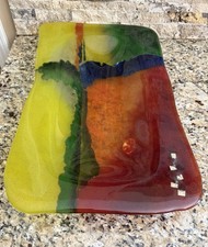 Art Glass Multicolor Abstract Collectible Rec...