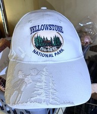 Yellowstone National Park Baseball Cap Hat Tree print Adjustable Strap Back