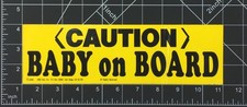 Caution Baby On Board Vinyl Bumper Sticker Yellow Black Vintage 1986 H L Ent