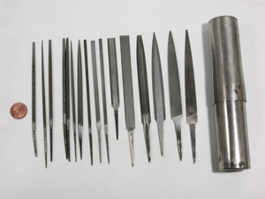 Vintage Precision files with Storage Tube Case