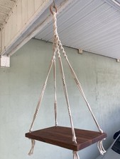 Vintage Shelf Plant Hanging Boho Wood Retro Macrame