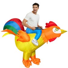 Stegosaurus Inflatable Ride-On Chicken Costume Funny Halloween for Adults