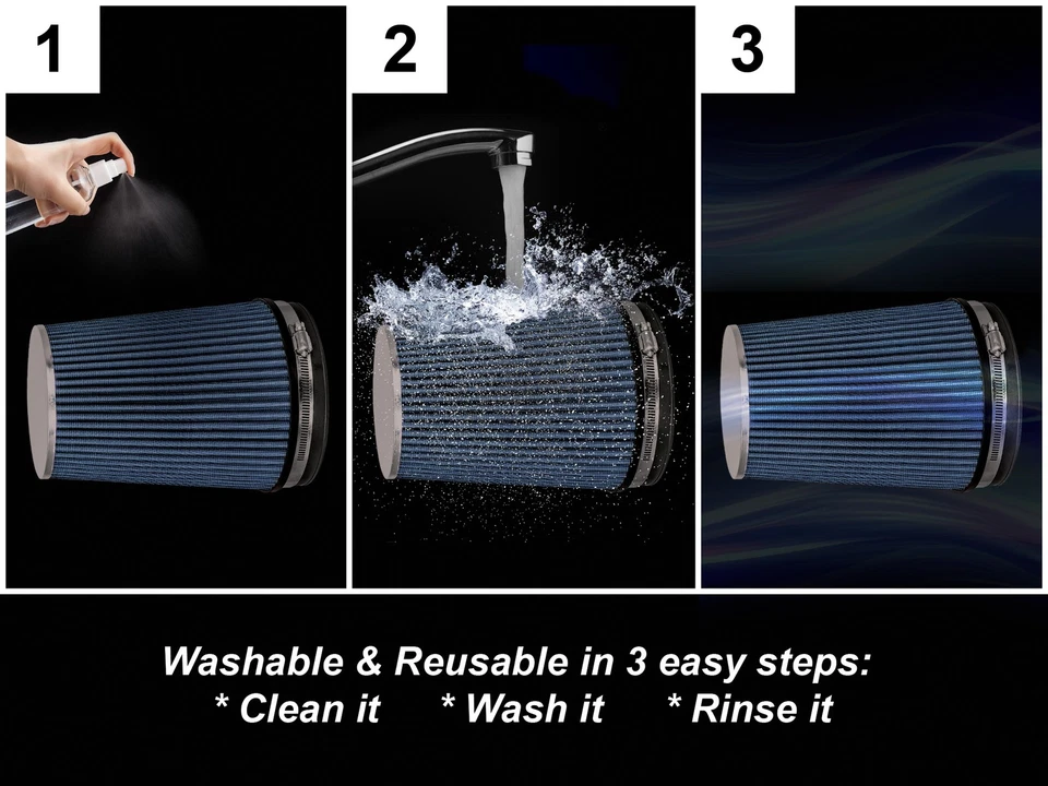 KIT ADMISIÓN AIRE ESCUDO FRÍO XYZ + FILTRO AZUL Para Toyota Venza 2009-2015 3.5L V6 Foto 4 de 4