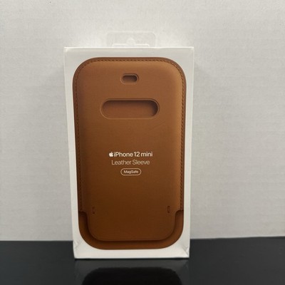 NIB Apple iPhone 12 mini Leather Sleeve with MagSafe   Saddle Brown A2492