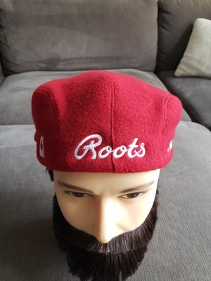 Vintage Y2K Roots Athletics Team Canada Fleece Flat Cap Backwards Fit Size M