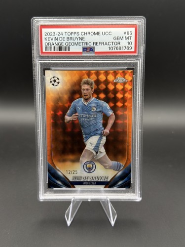 🚀 2023-24 Topps Chrome Kevin De Bruyne Orange Geometric /25 PSA 10 GEM MT