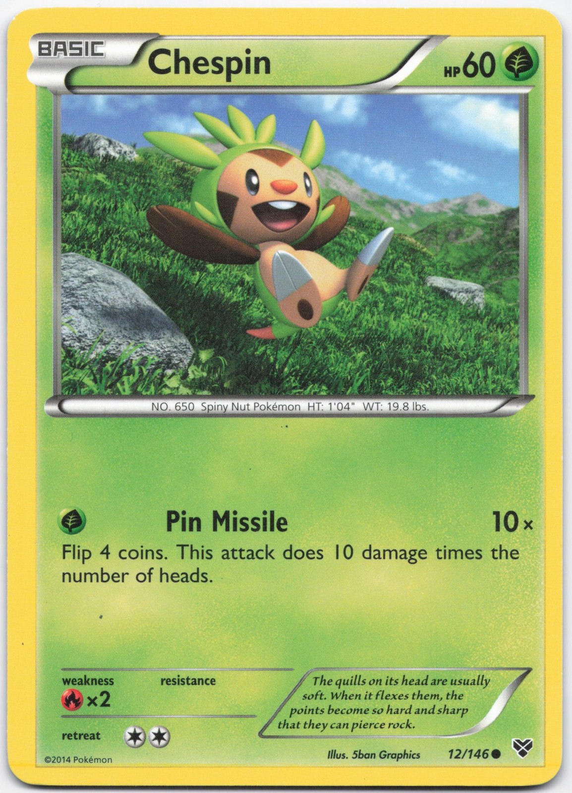 Chespin 12/146 Common XY Pokemon Heavily Played
