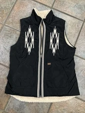 EUC- Women’s Lg Ariat Vest Womens Dilon Chimayo Reversible Sherpa Quilted Vest