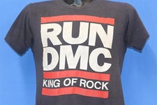 vtg 80s RUN DMC KING OF ROCK JAM MASTER JAY HIP HOP RAP COTTON t-shirt SMALL S
