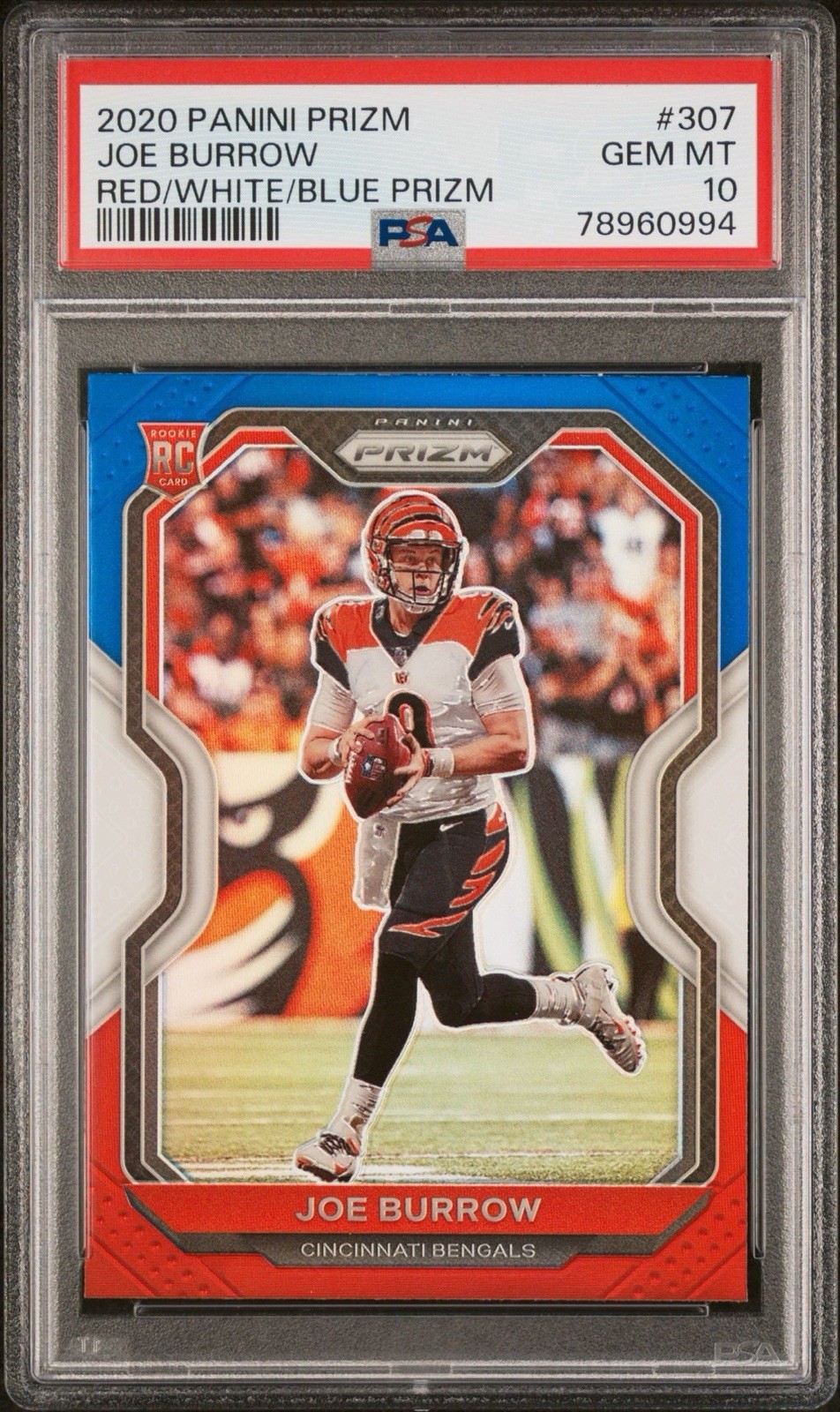 Joe Burrow Panini Prizm #307 Red/White/Blue Prizm