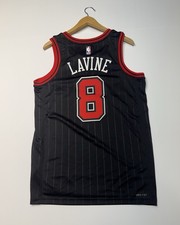 Jordan NBA Black Swingman Chicago Bulls #8 Zach Lavine Basketball Jersey Size M