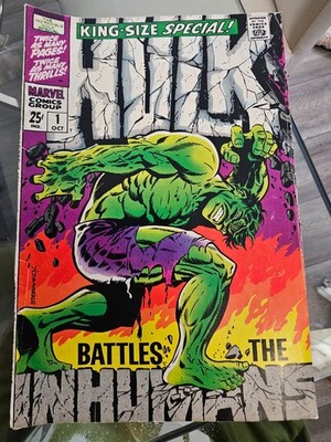 hulk vol 1 # 1 king size special Battles the Inhumans comic book