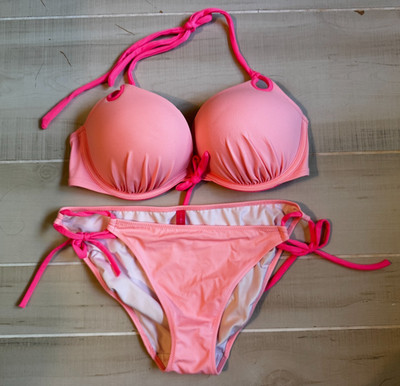 Victoria's Secret push up Bombshell  pink   bikini set 2 pc swim size 36C L