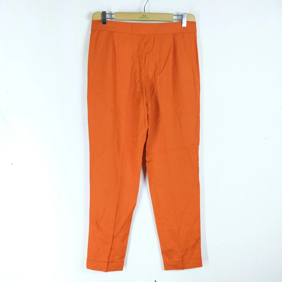 Pantalone Stella McCartney Donna Taglia 44 Viscosa Arancione Casual Comodo Logo - Immagine 4 di 4