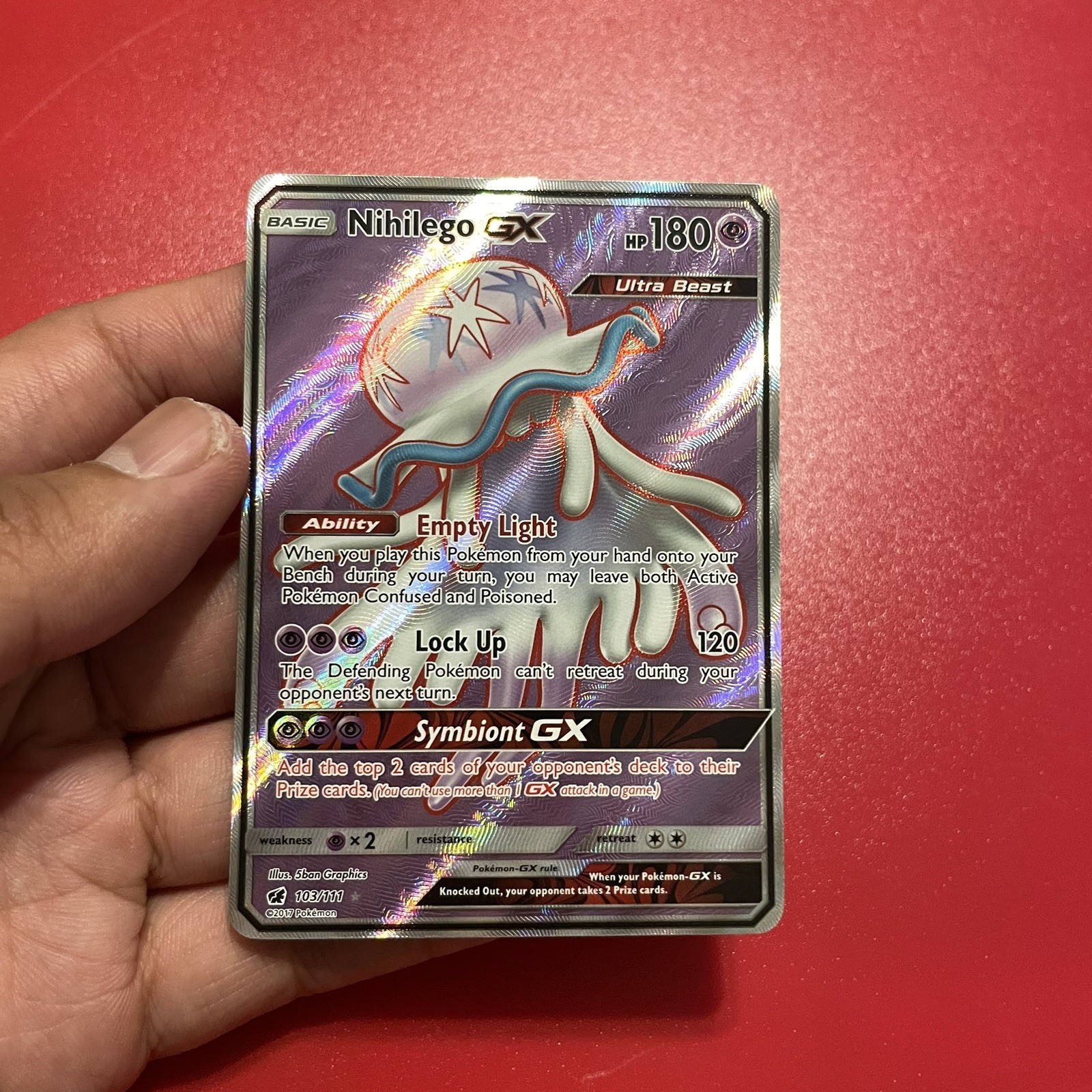 Nihilego GX 103/111 Crimson Invasion Holo Full Art Ultra Rare Pokémon TCG NM