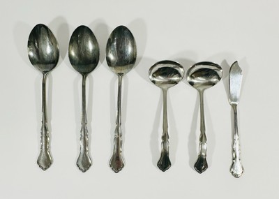 Reed & Barton Rebacraft Stainless Flatware Set Of 6 Spoons Ladles Knife Vintage