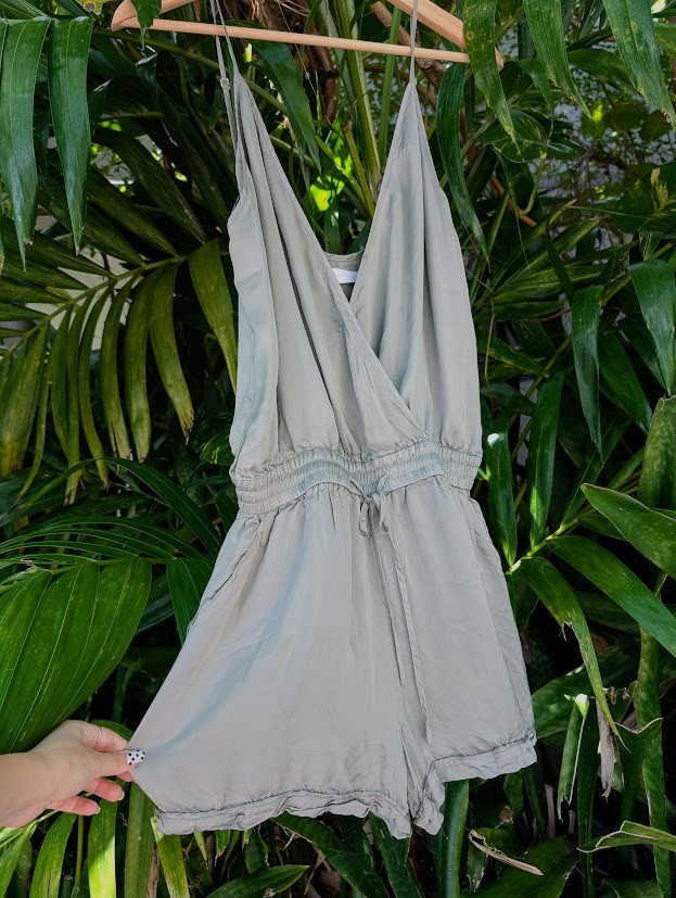 jonathan simkhai silver romper M adjustable spagh… - image 7