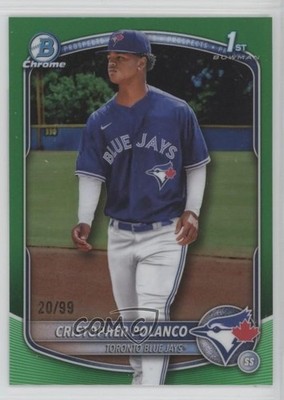 2025 Bowman Chrome Prospects Green Refractor 20/99 Cristopher Polanco 08jk