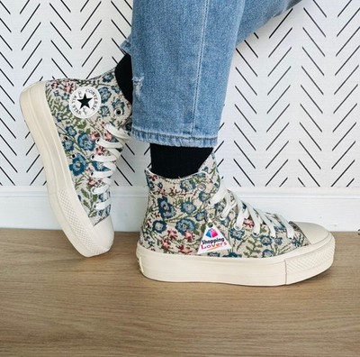  Converse Chuck Taylor Lift Hi Sz 6 Women Shoes Sneakers Floral Tapestry A11992C