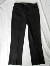 THEORY Women's Size 4 BLACK Virgin Wool Dress Trousers Pants STRAIGHT Flat Front