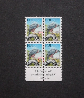 FIJI - ERROR SOBREIMPRESIÓN PROVISIONAL 42c/63c MNH IMP BLK4 CON ESPACIO GRANDE Y PEQUEÑO R - Imagen 1 de 2