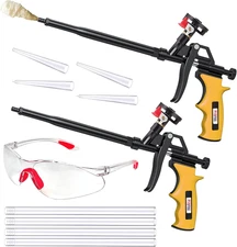 2 Pack Spray Foam Gun Teflon Coated Insulation Applicator w/Nozzles