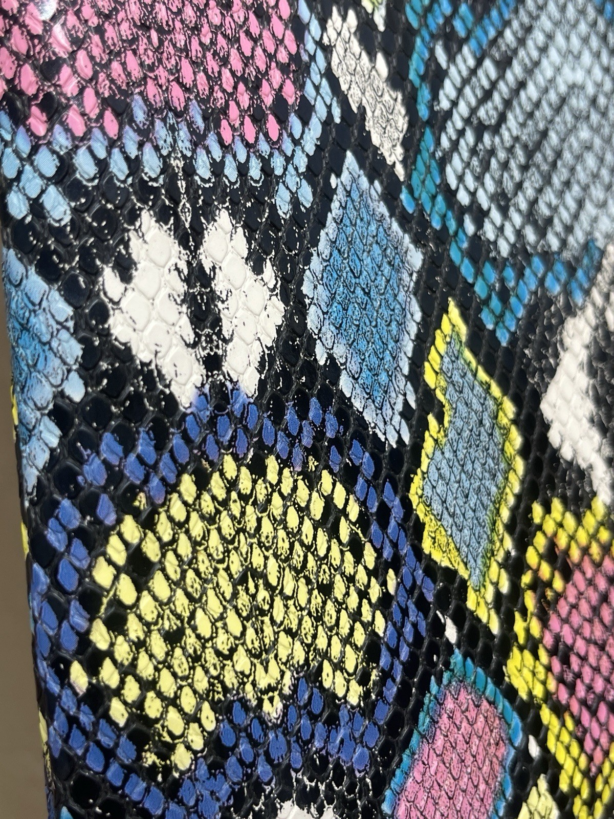 Multicolor Python Print Faux Leather Crossbody/Sh… - image 13