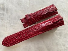 22mm/18mm Burgundy Alligator Crocodile Print Leather Watch Strap Band