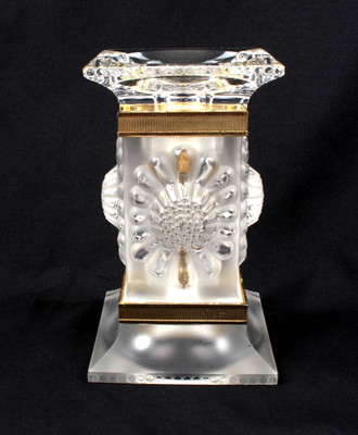 LALIQUE Crystal Paquerette Daisy Candlestick