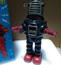 Vintage Planet Robot Tin Toy Wind Up Timepiece