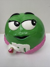 Mars M&M's Green Galerie Candy Ceramic Cookie Jar - Vintage 2007 New W/ring (b6)