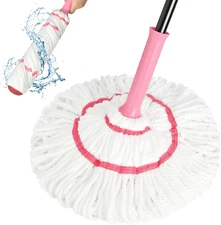 Self-Wringing Twist Mop for Floor Cleaning, 57” Long Handle Heavy Duty Microfibe