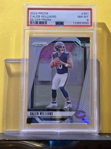 2024 Panini Prizm Caleb Williams Silver #301 Rookie RC PSA 8 NM-MT